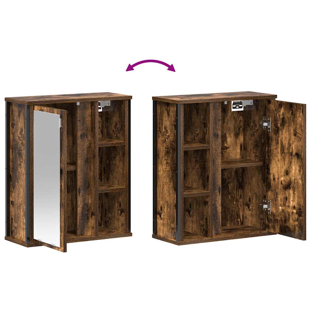 Mueble De Baño De Pared Con Espejo 50X21X60 Cm