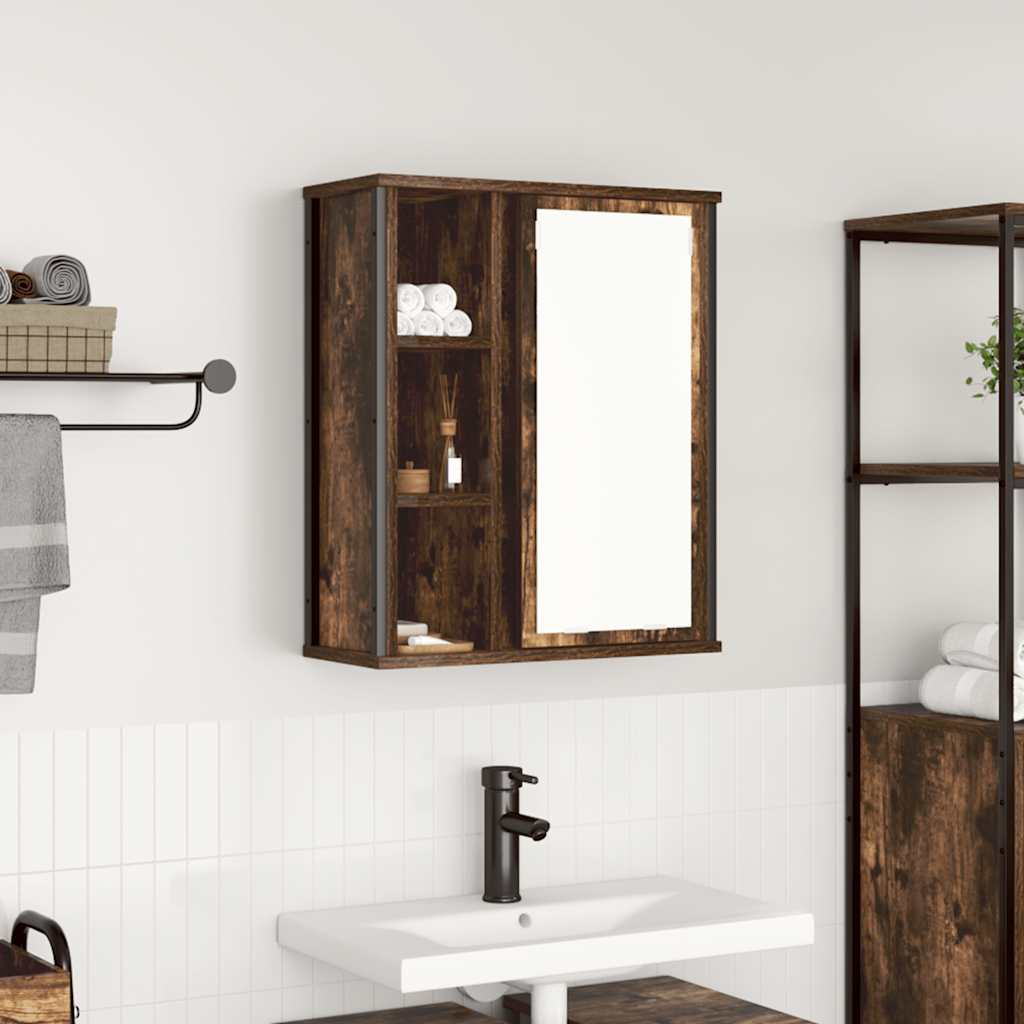 Mueble De Baño De Pared Con Espejo 50X21X60 Cm