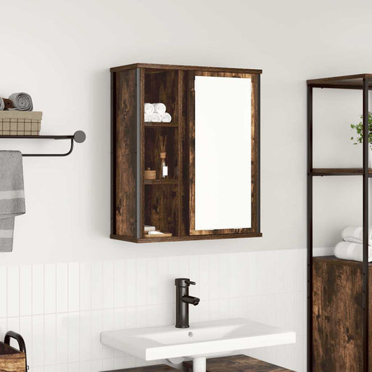 Mueble De Baño De Pared Con Espejo 50X21X60 Cm