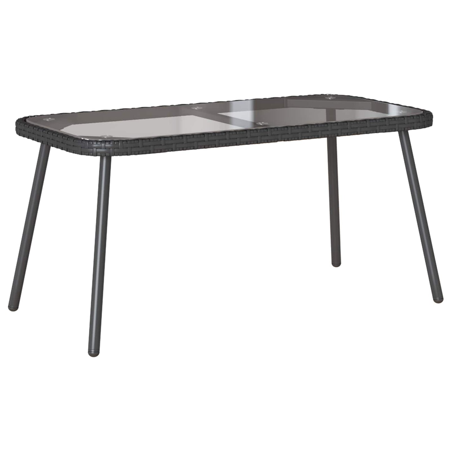 Mesa De Café Marrón Y Negro 90 X 45 X 43 Cm Ratán Sintético