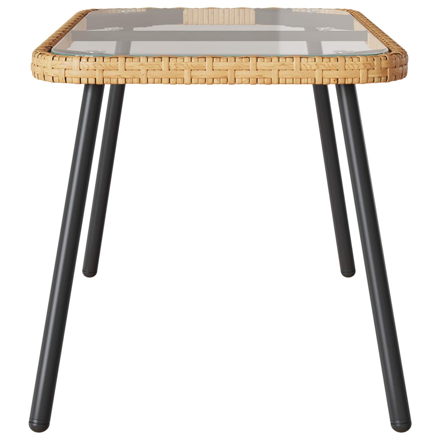 Mesa De Café Marrón Y Negro 90 X 45 X 43 Cm Ratán Sintético