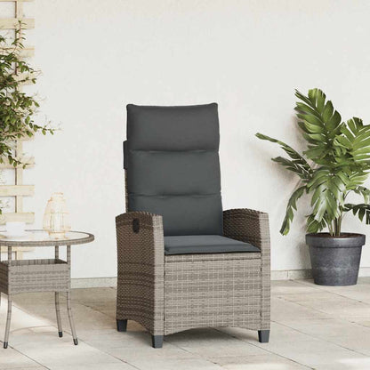 Silla De Jardín Reclinable Con Mesa Auxiliar Ratán