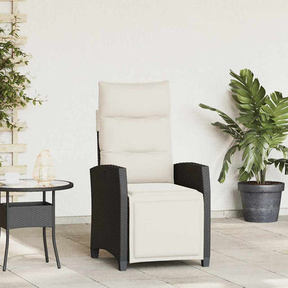 Silla De Jardín Reclinable Con Mesa Auxiliar Ratán