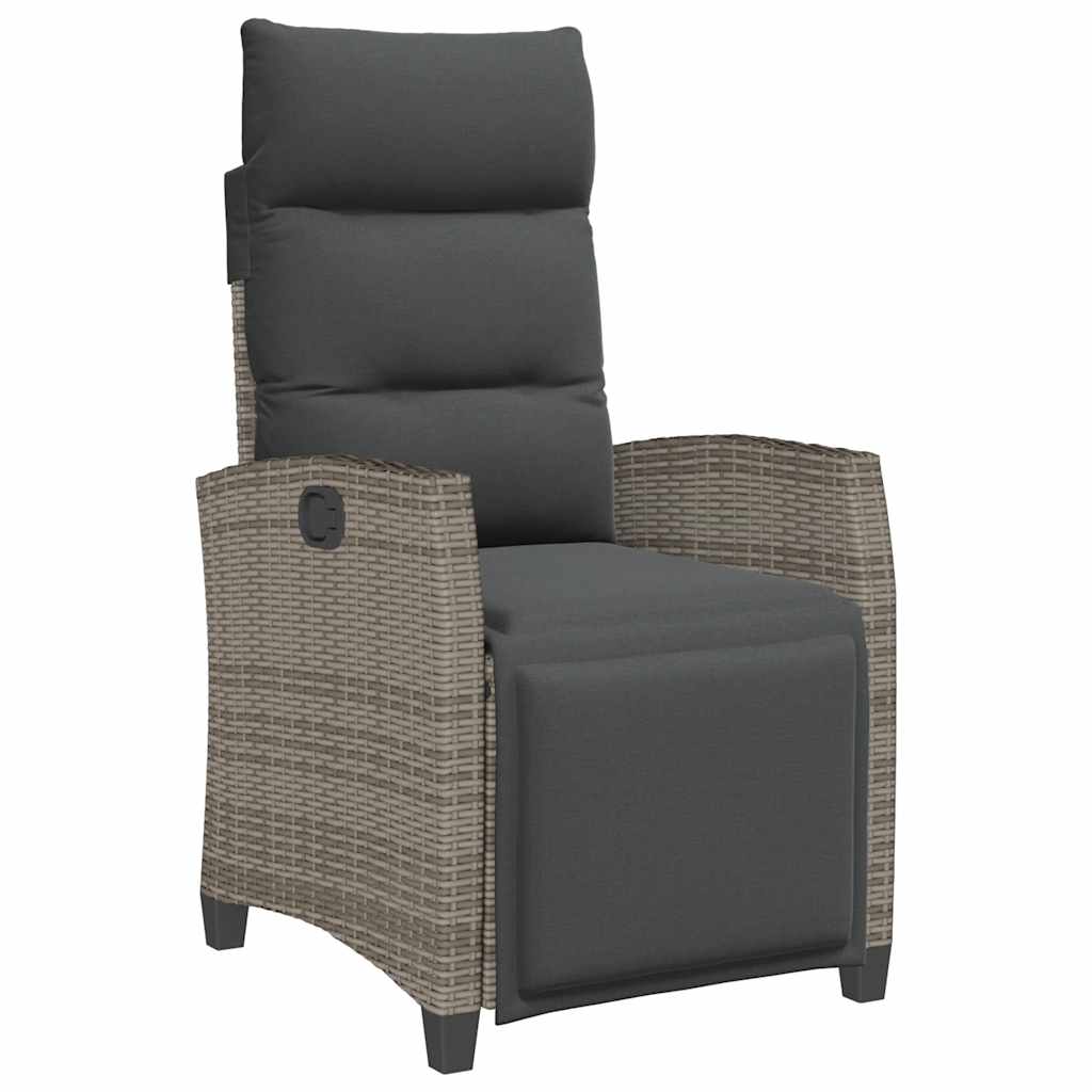 Silla De Jardín Reclinable Con Mesa Auxiliar Ratán