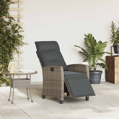 Silla De Jardín Reclinable Con Mesa Auxiliar Ratán