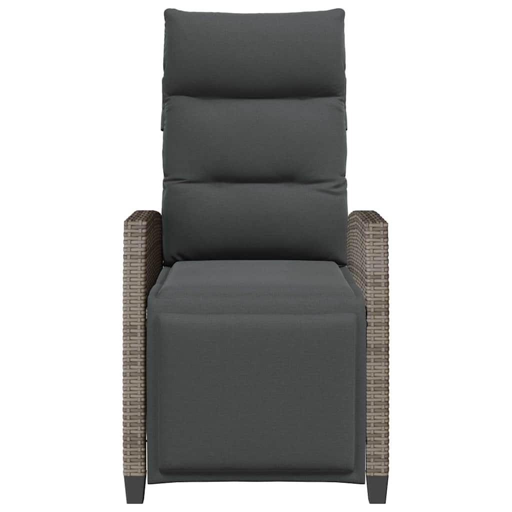 Silla De Jardín Reclinable Con Mesa Auxiliar Ratán