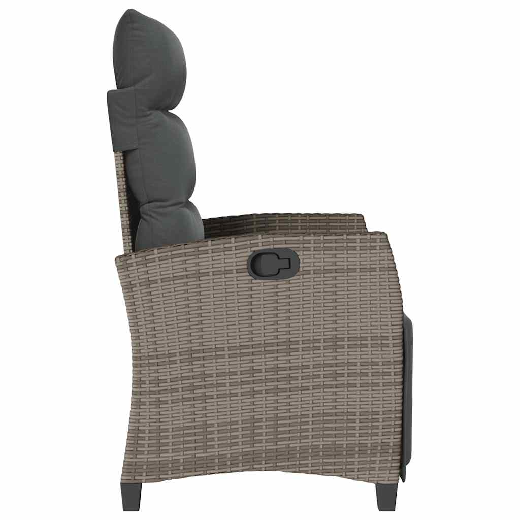 Silla De Jardín Reclinable Con Mesa Auxiliar Ratán