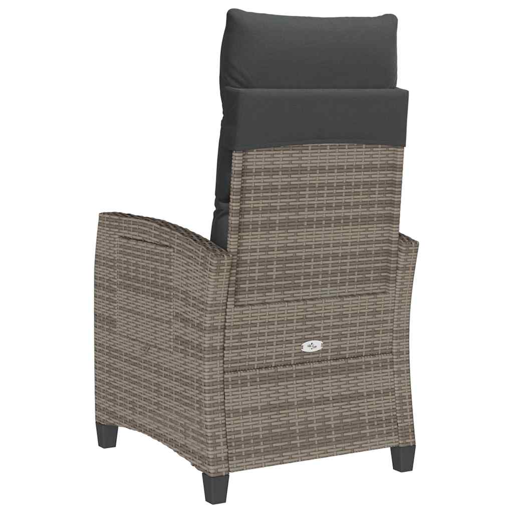 Silla De Jardín Reclinable Con Mesa Auxiliar Ratán