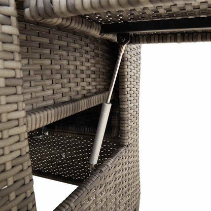 Silla De Jardín Reclinable Con Mesa Auxiliar Ratán