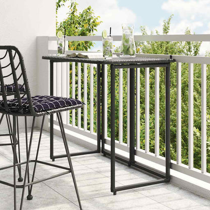 Mesa De Jardín Plegable Ratán Sintético 90X51X75 Cm