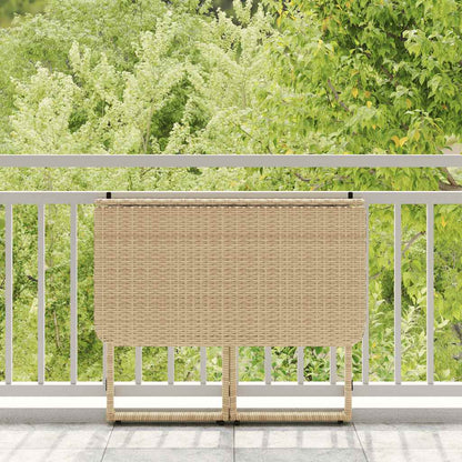 Mesa De Jardín Plegable Ratán Sintético 90X51X75 Cm