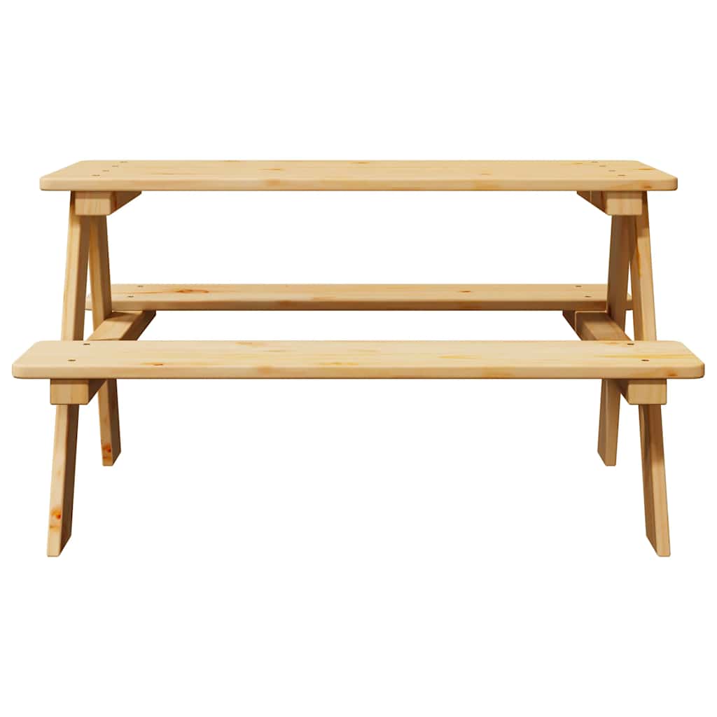 Mesa Infantil Con Bancos  "Irun" 90X79,5X50 Cm Madera Maciza