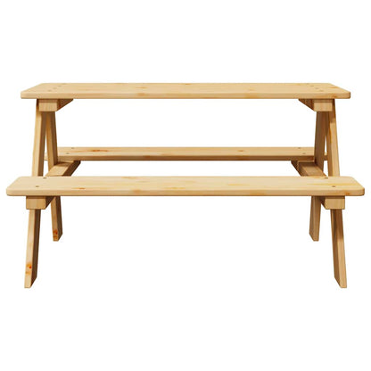 Mesa Infantil Con Bancos  "Irun" 90X79,5X50 Cm Madera Maciza