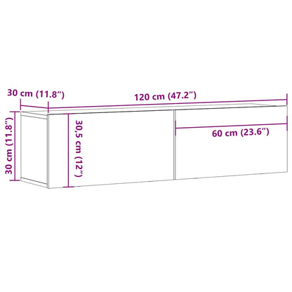 Mueble De Tv De Madera De 120X30X30,5 Cm