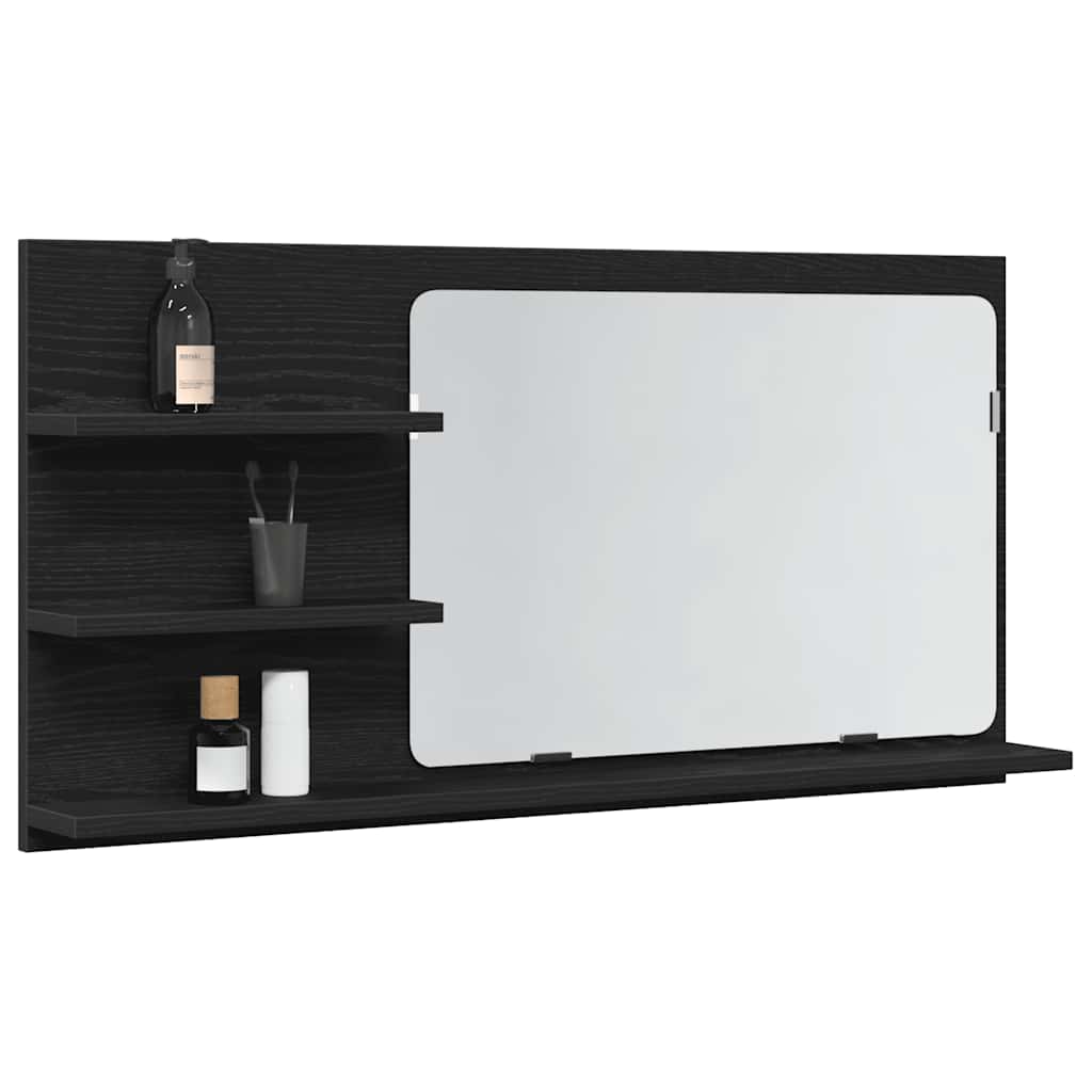 Armario De Baño Con Espejo De 90X11X45 Cm Madera De Ingeniería