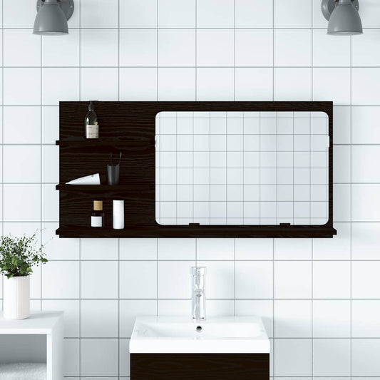 Armario De Baño Con Espejo De 90X11X45 Cm Madera De Ingeniería