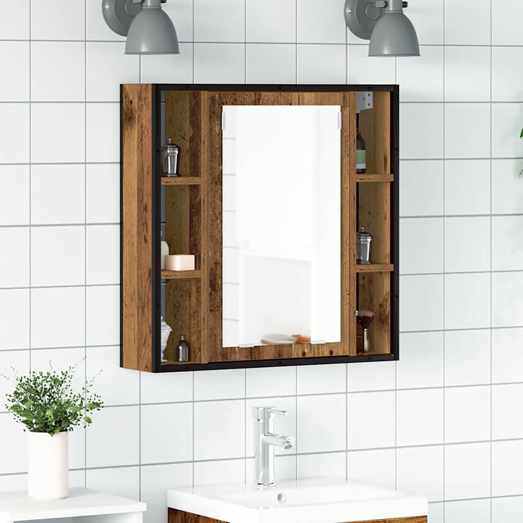 Armario Con Espejo De Baño Madera 60X16X60 Cm