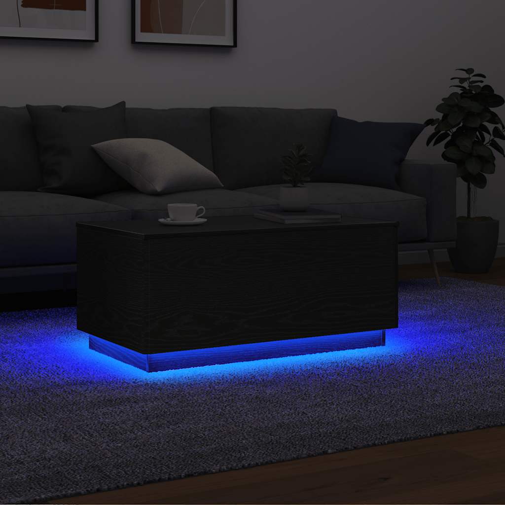 Mesa De Centro Con Luces Led 90X49X40 Cm