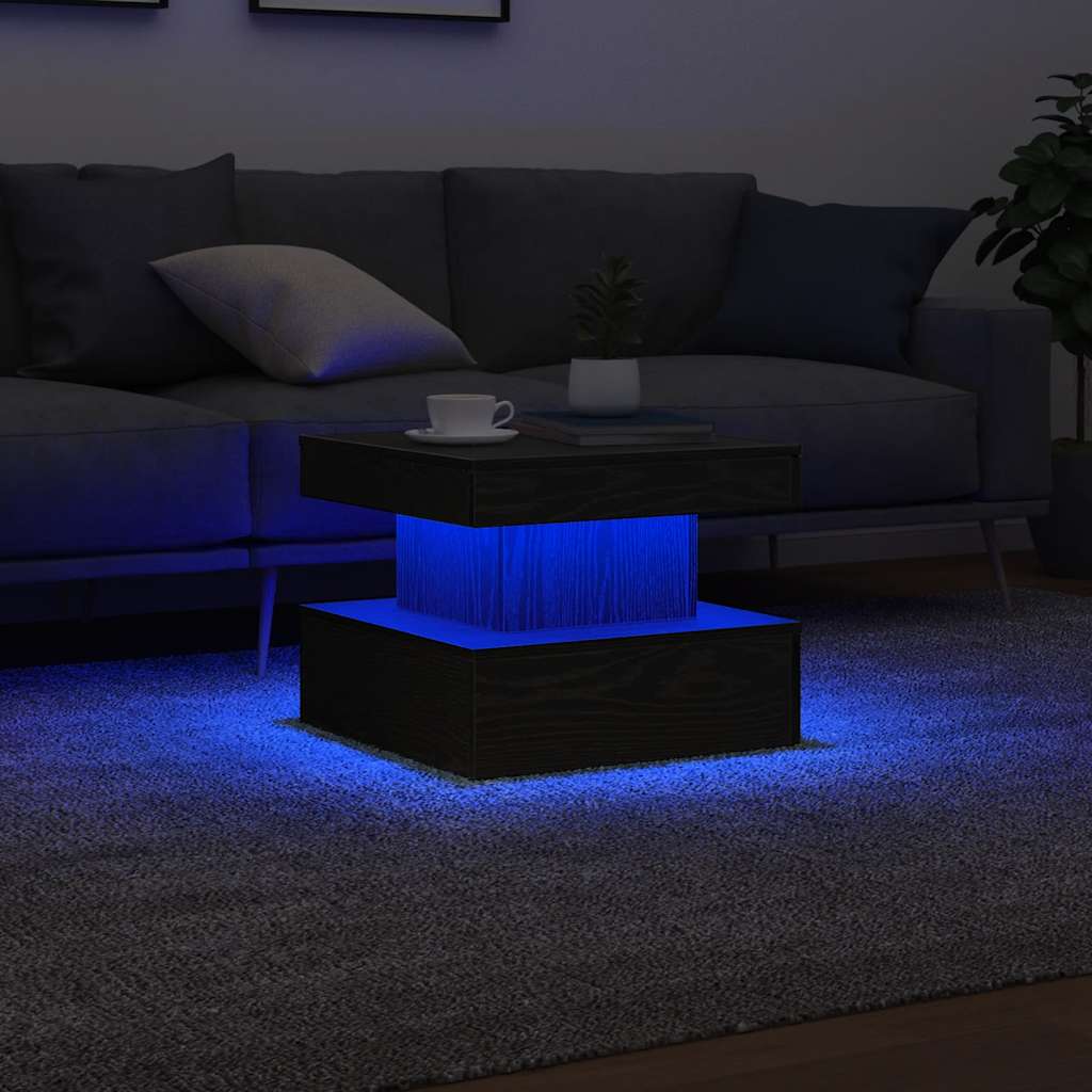 Mesa De Centro Con Luces Led 50X50X40 Cm