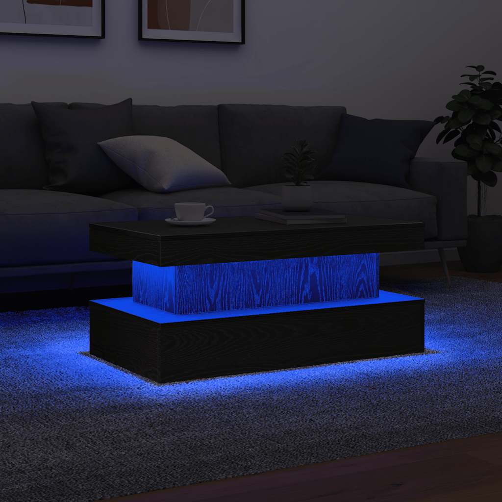 Mesa De Centro Con Luces Led 50X50X40 Cm