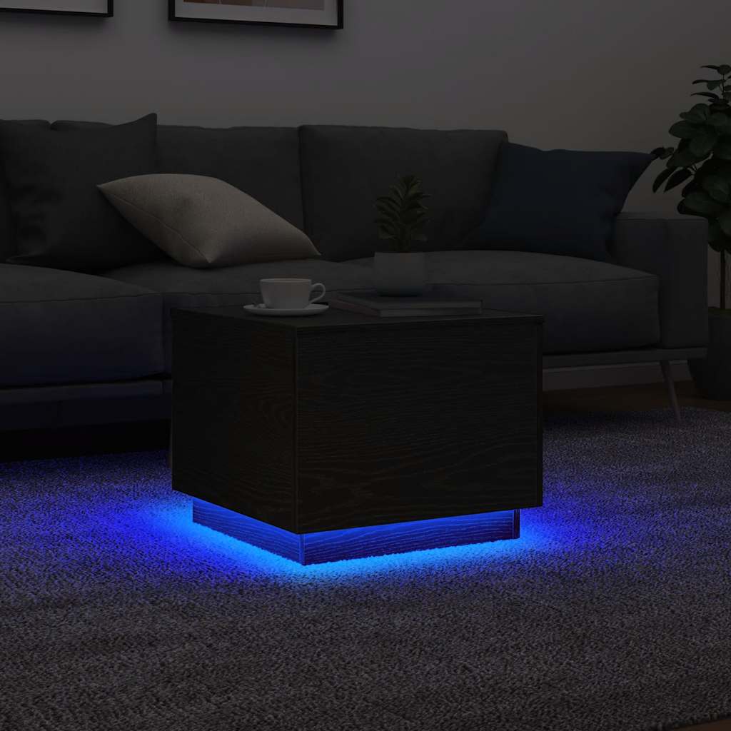 Mesa De Centro Con Luces Led 90X50X40 Cm