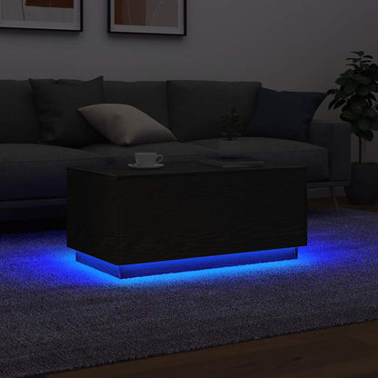 Mesa De Centro Con Luces Led 90X50X40 Cm