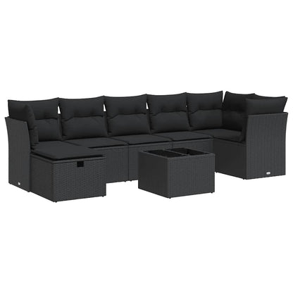 Set De Sofás De Jardín Y Cojines 8 Piezas Ratán Sintético