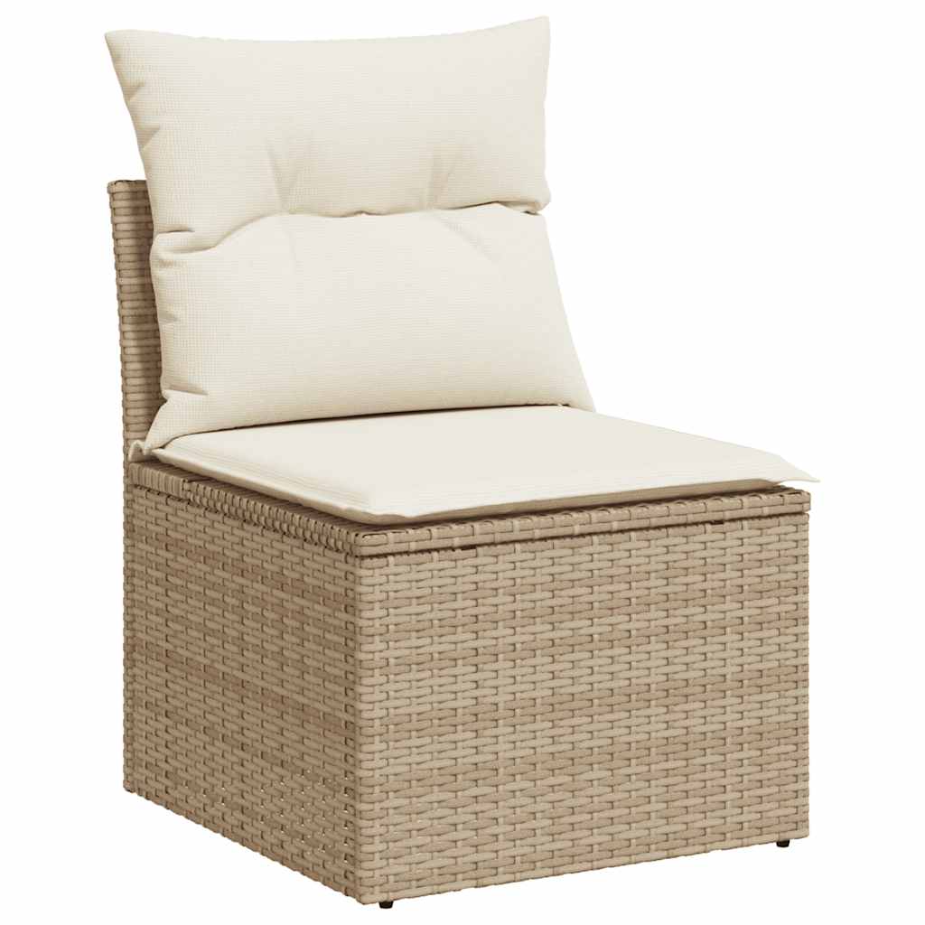 Set De Sofás De Jardín Y Cojines 8 Piezas Ratán Sintético Beige