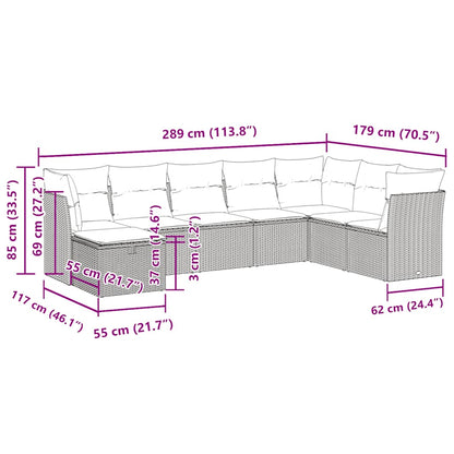 Set De Sofás De Jardín Y Cojines 8 Piezas Ratán Sintético