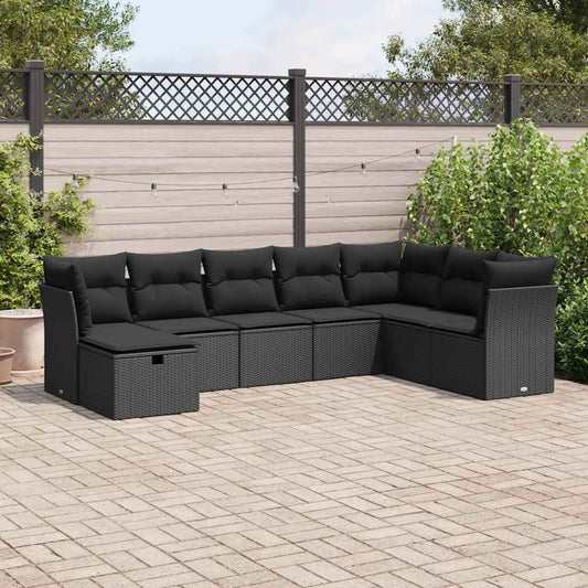 Set De Sofás De Jardín Y Cojines 8 Piezas Ratán Sintético