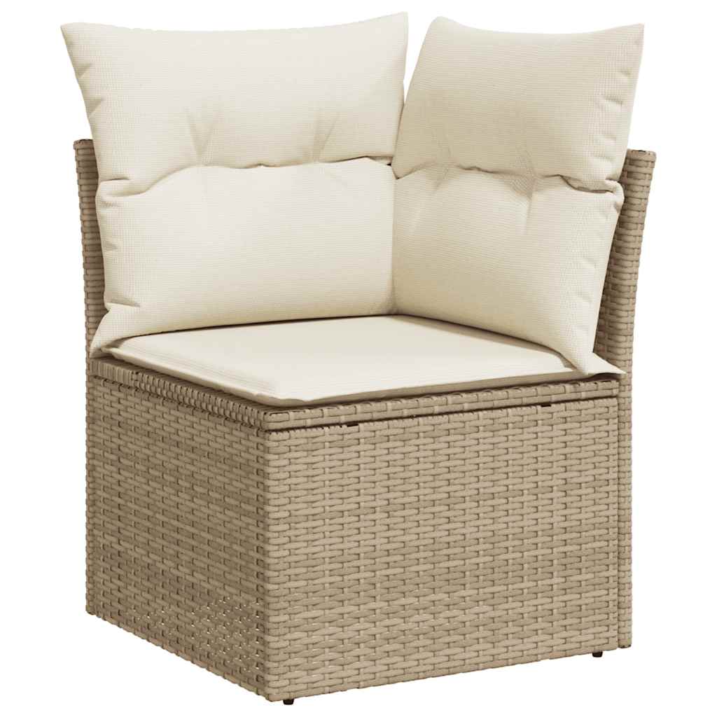 Set De Sofás De Jardín Con Cojines 9 Pzas Ratán Sintético Beige