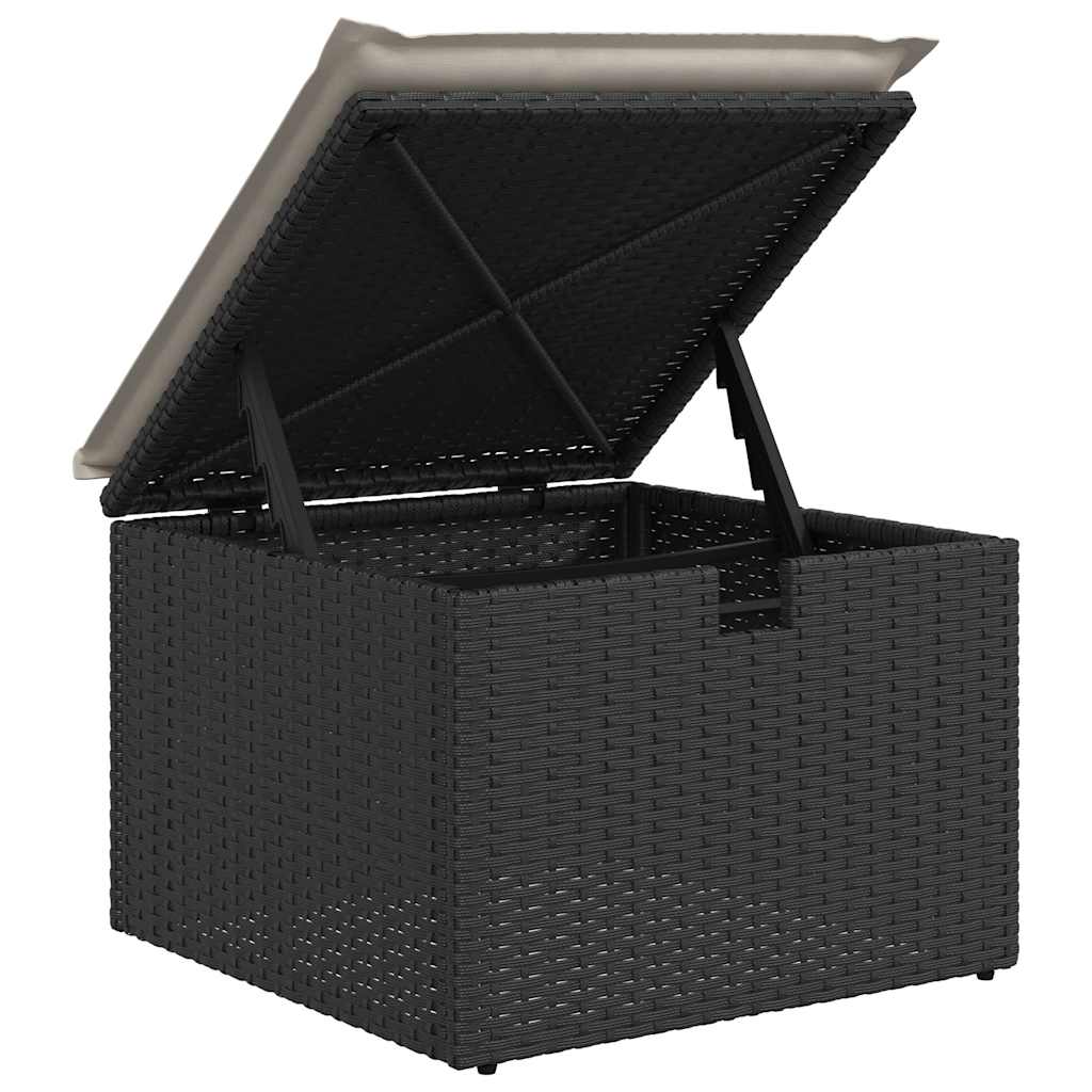 Set De Sofás De Jardín 7 Pzas Con Cojines Ratán Sintético Negro