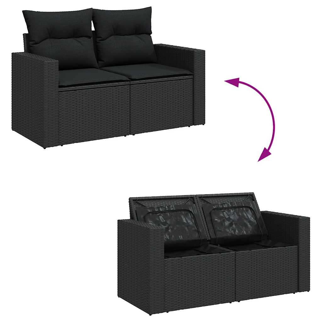 Set De Sofás De Jardín Y Cojines 8 Piezas Ratán Sintético