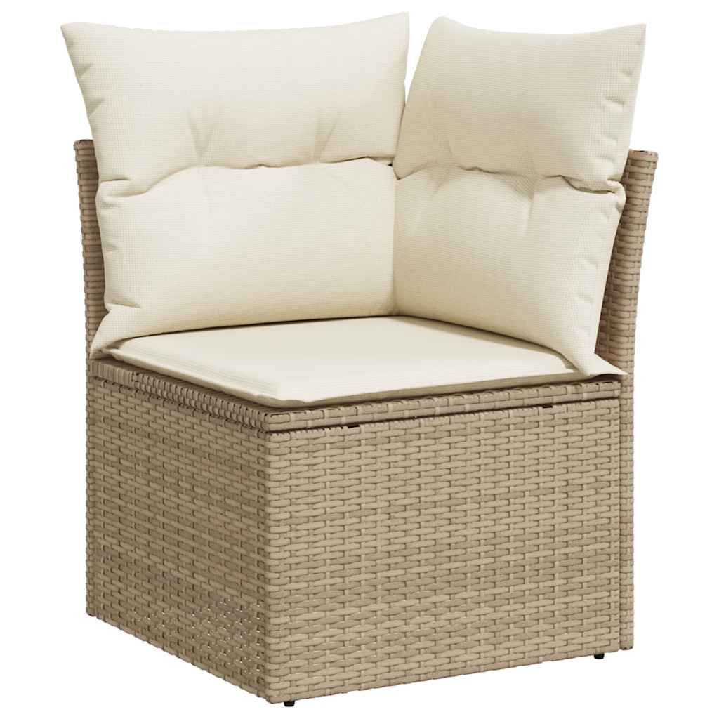 Set De Sofás De Jardín Y Cojines 8 Piezas Ratán Sintético Beige