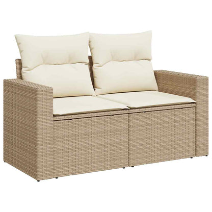 Set De Sofás De Jardín Y Cojines 8 Piezas Ratán Sintético Beige