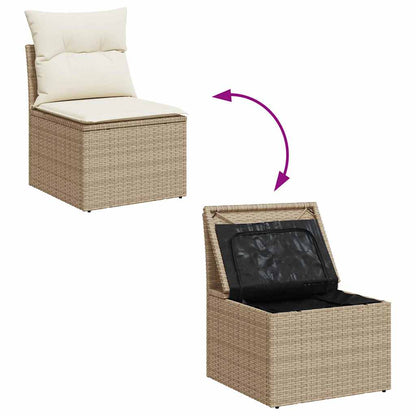 Set De Sofás De Jardín Y Cojines 8 Piezas Ratán Sintético Beige