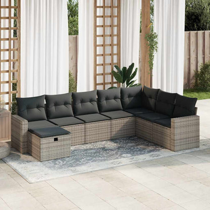 Set De Sofás De Jardín Y Cojines 8 Piezas Ratán Sintético