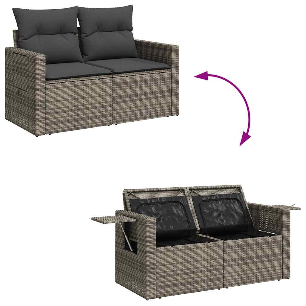 Set De Sofás De Jardín 4 Pzas Y Cojines Ratán Sintético