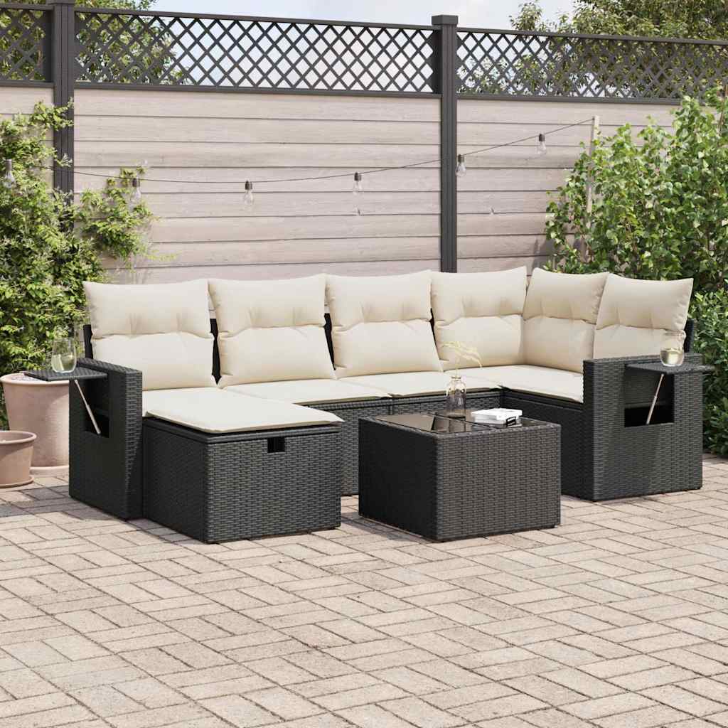 Set De Sofás De Jardín 6 Piezas Y Cojines Ratán Sintético