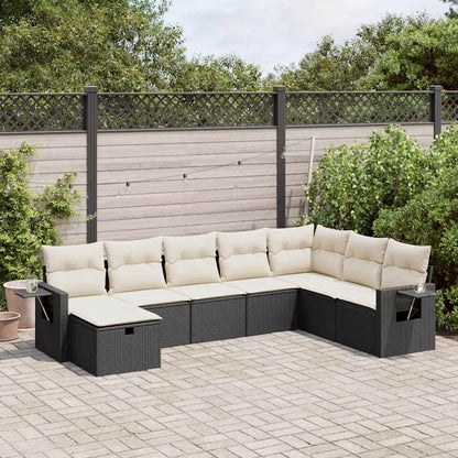 Set De Sofás De Jardín Con Cojines 9 Pzas Ratán Sintético Beige