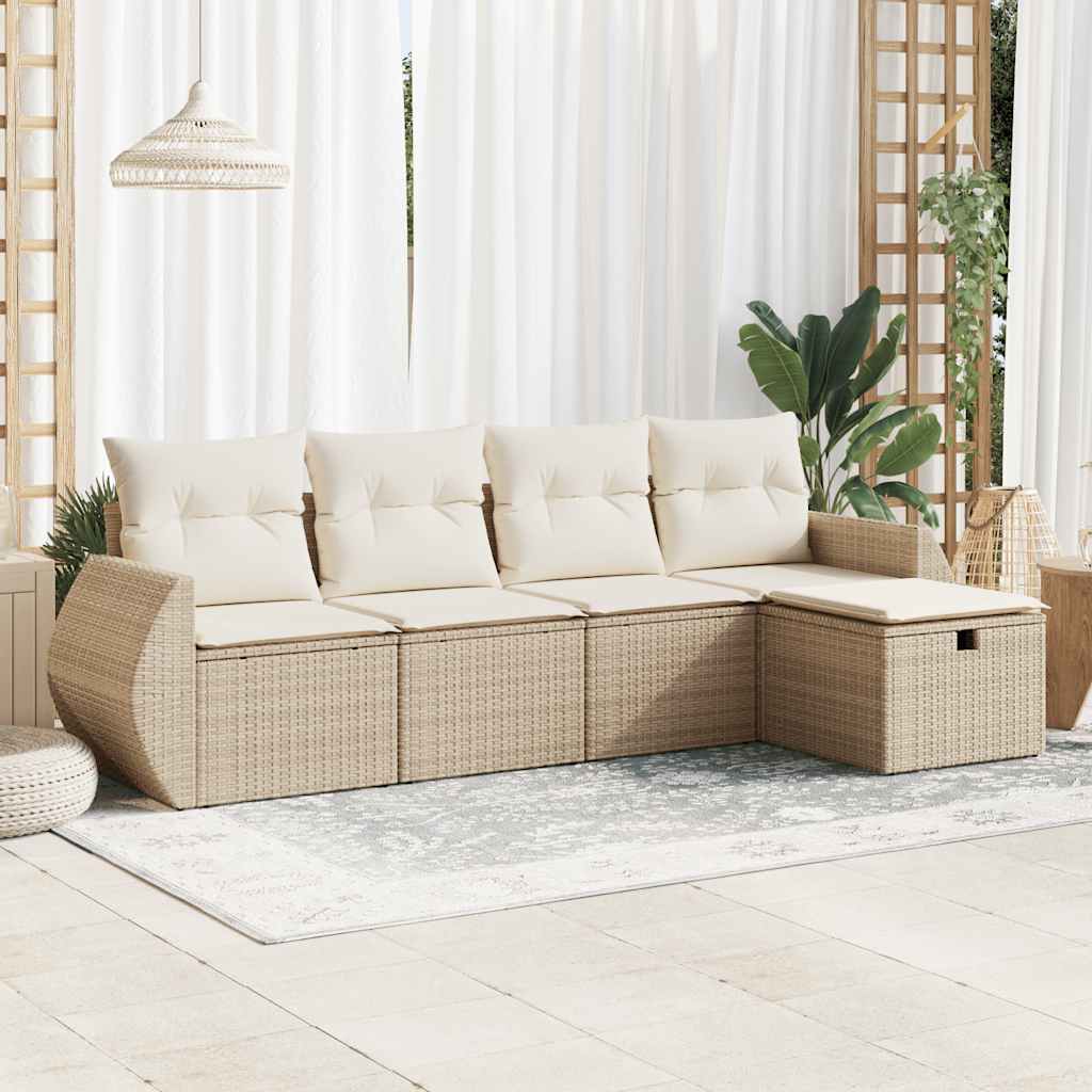 Set De Sofás De Jardín 6 Piezas Y Cojines Ratán Sintético