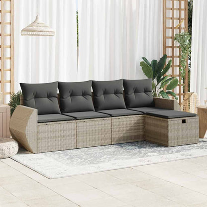 Set De Sofás De Jardín 6 Piezas Y Cojines Ratán Sintético