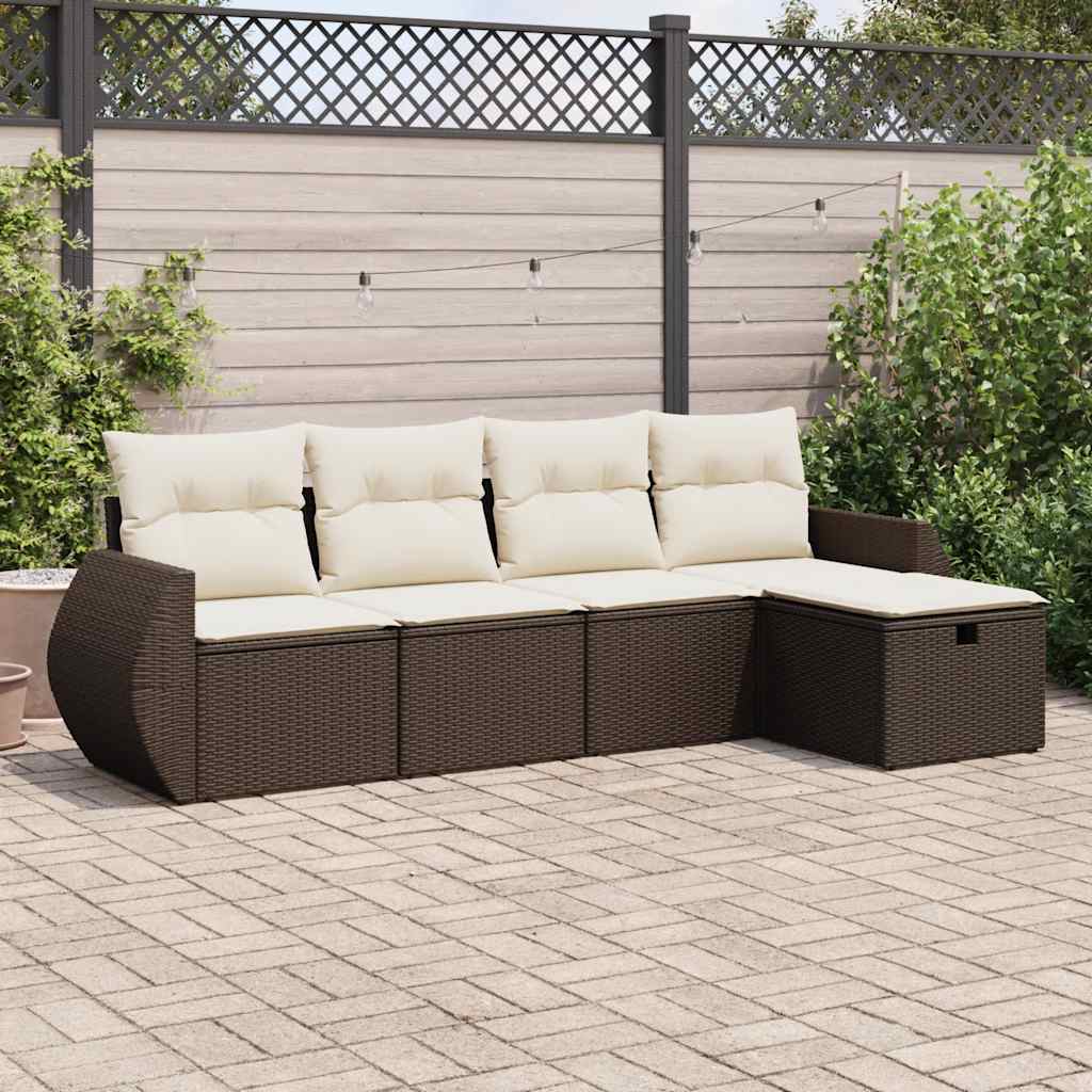 Set De Sofás De Jardín 6 Piezas Y Cojines Ratán Sintético