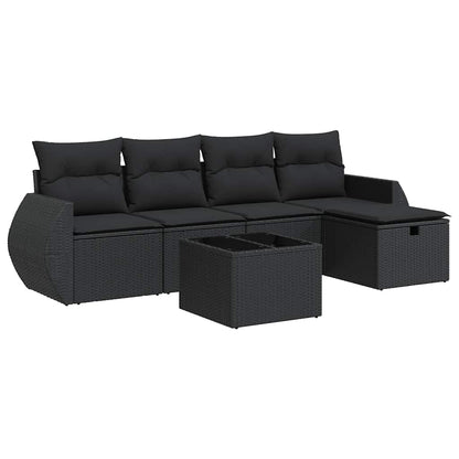 Set De Sofás De Jardín 6 Piezas Y Cojines Ratán Sintético