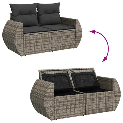 Set De Sofás De Jardín Y Cojines 8 Piezas Ratán Sintético