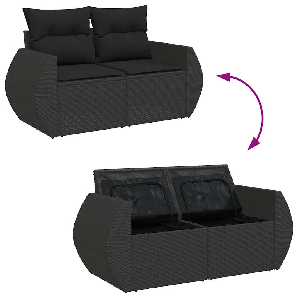 Set De Sofás De Jardín Y Cojines 8 Piezas Ratán Sintético