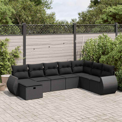 Set De Sofás De Jardín Y Cojines 8 Piezas Ratán Sintético