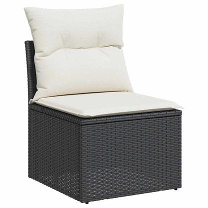 Set De Sofás De Jardín Y Cojines 8 Piezas Ratán Sintético Negro