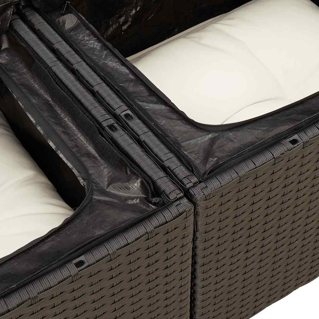 Set De Sofás De Jardín Y Cojines 8 Piezas Ratán Sintético Negro
