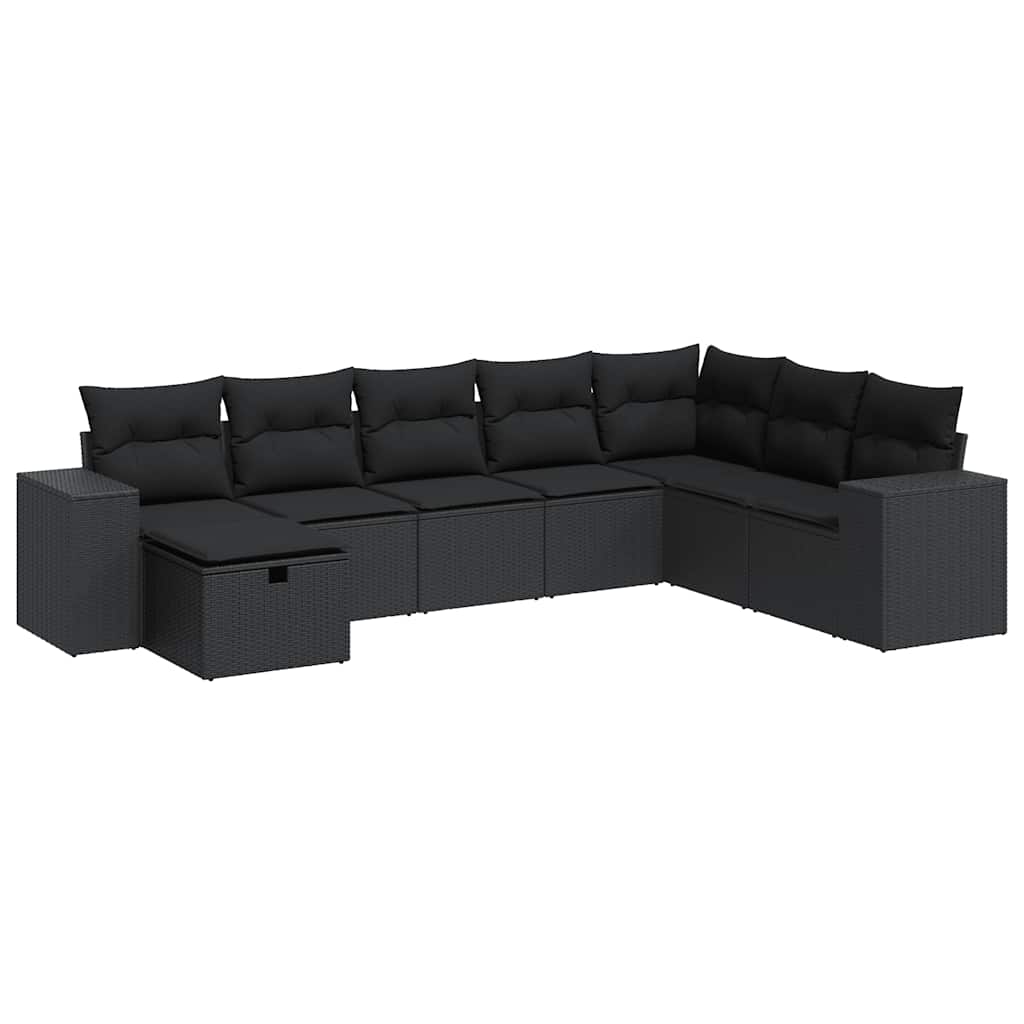 Set De Sofás De Jardín Y Cojines 8 Piezas Ratán Sintético